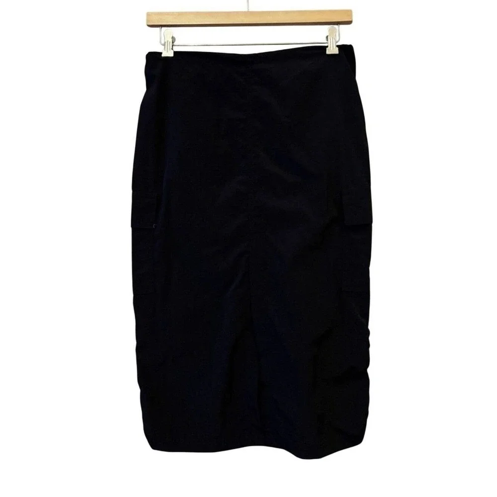 NOBO‎ Size XS Long Black Skirt Nylon Parachute Drawstring Cargo Utility Gorpcore